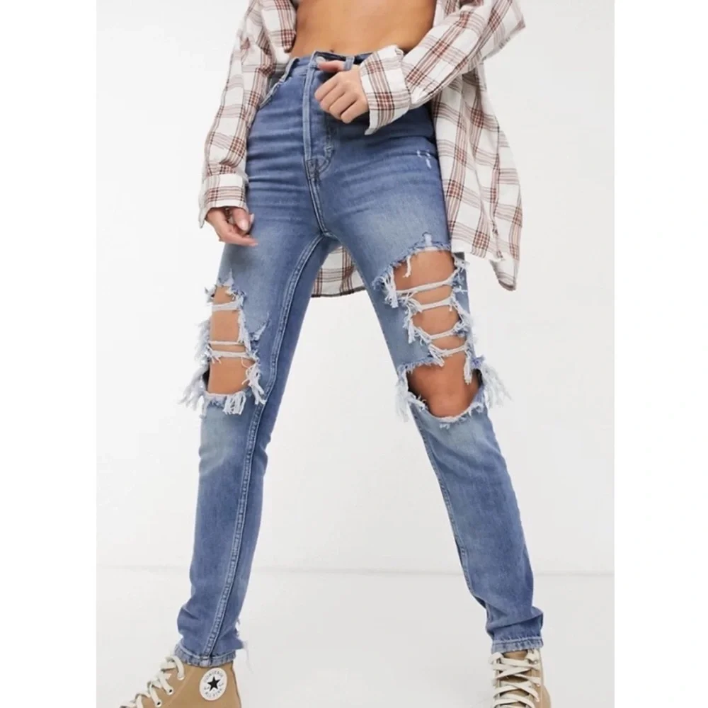 Free People Phoenix Distressed High Waisted Skinny Jeans | Free People